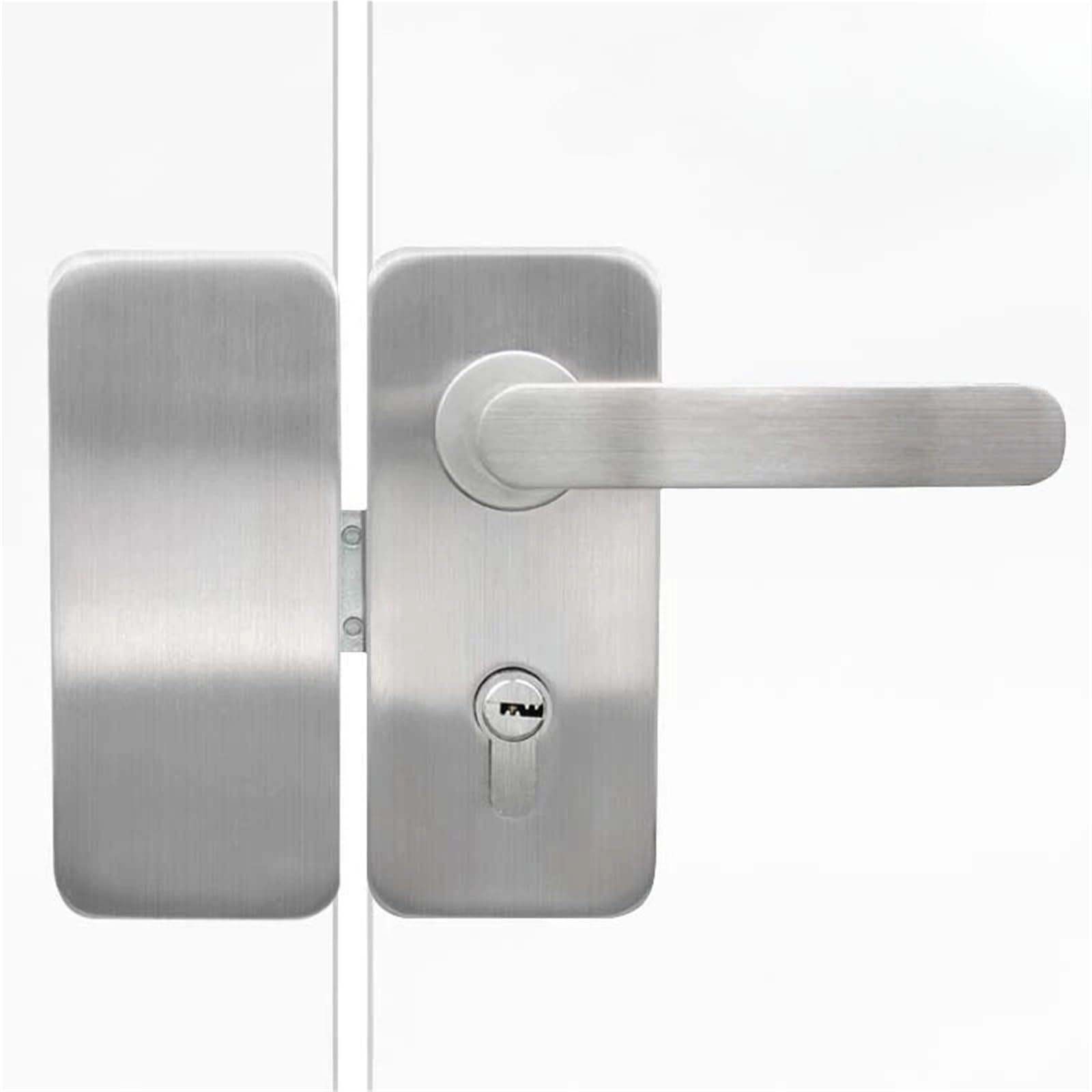 Stainless Steel Glass Door Lock with Sliding Handle for Single & Double Doors