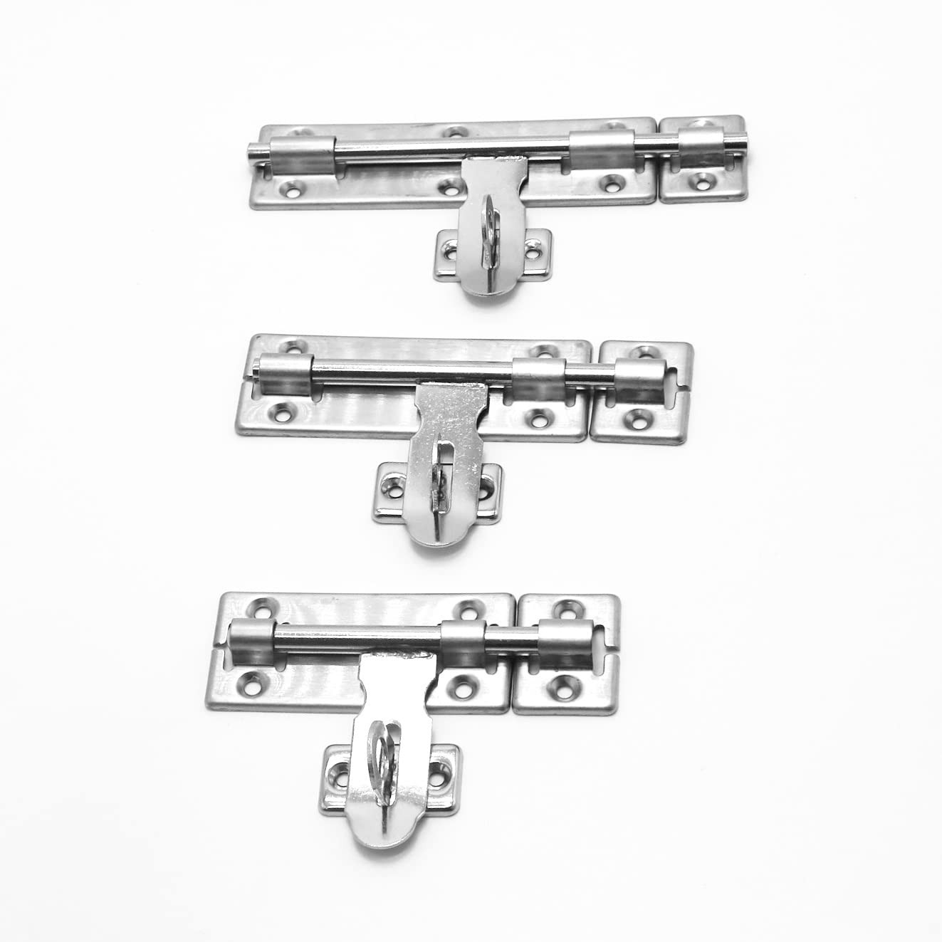 5-Inch Stainless Steel Barrel Bolt Latch with Padlock Clasp