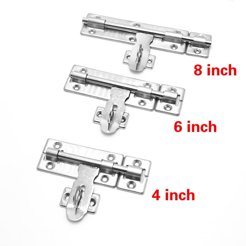 5-Inch Stainless Steel Barrel Bolt Latch with Padlock Clasp