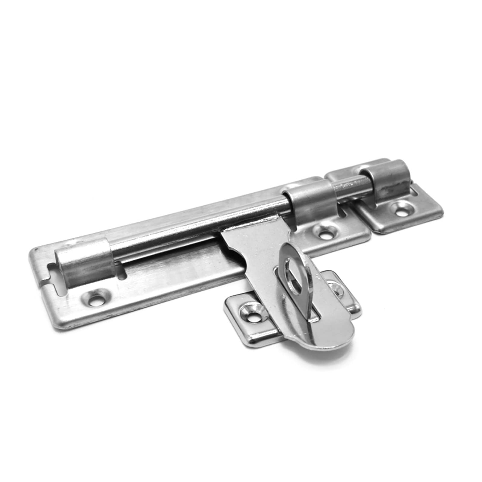 5-Inch Stainless Steel Barrel Bolt Latch with Padlock Clasp