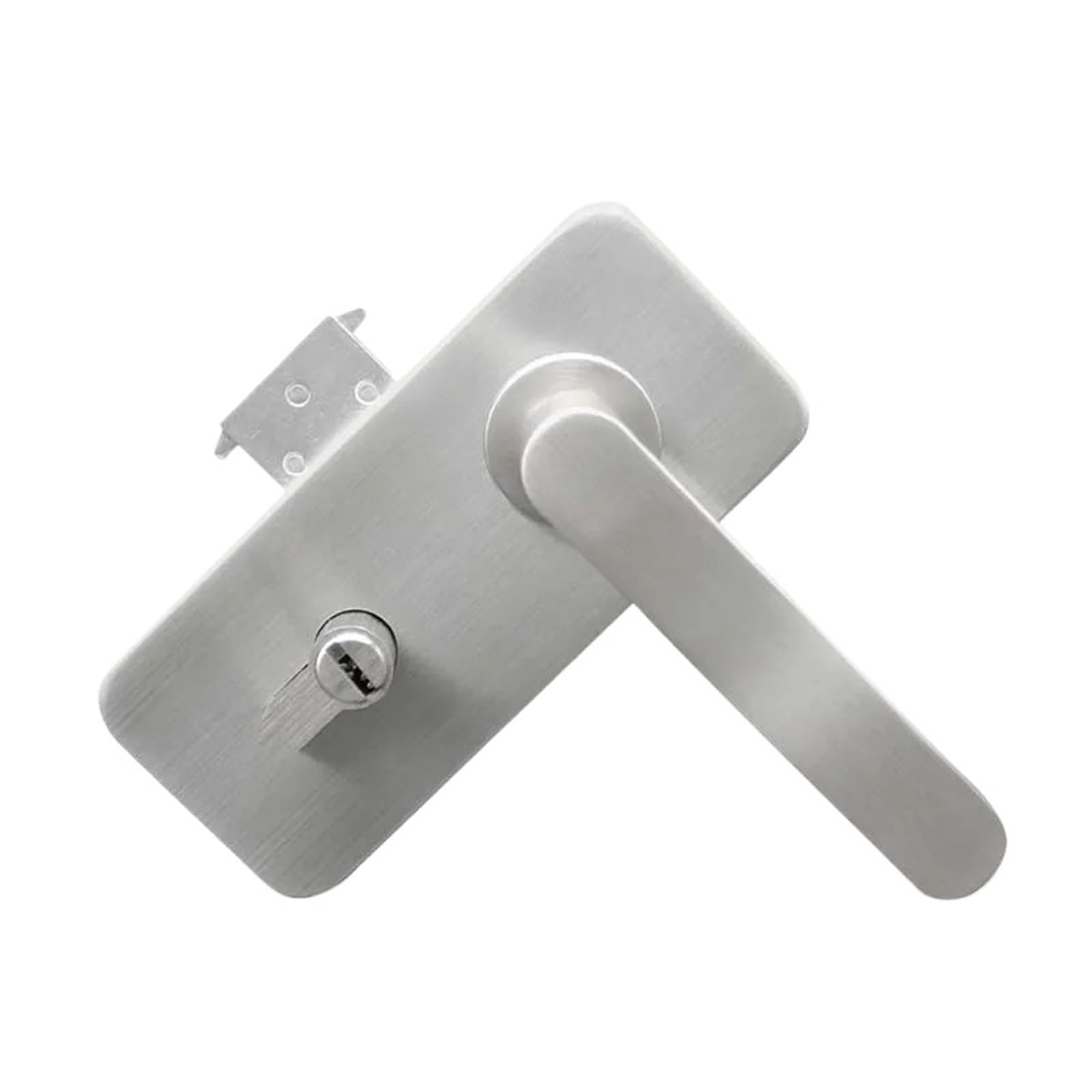 Stainless Steel Glass Door Lock with Sliding Handle for Single & Double Doors