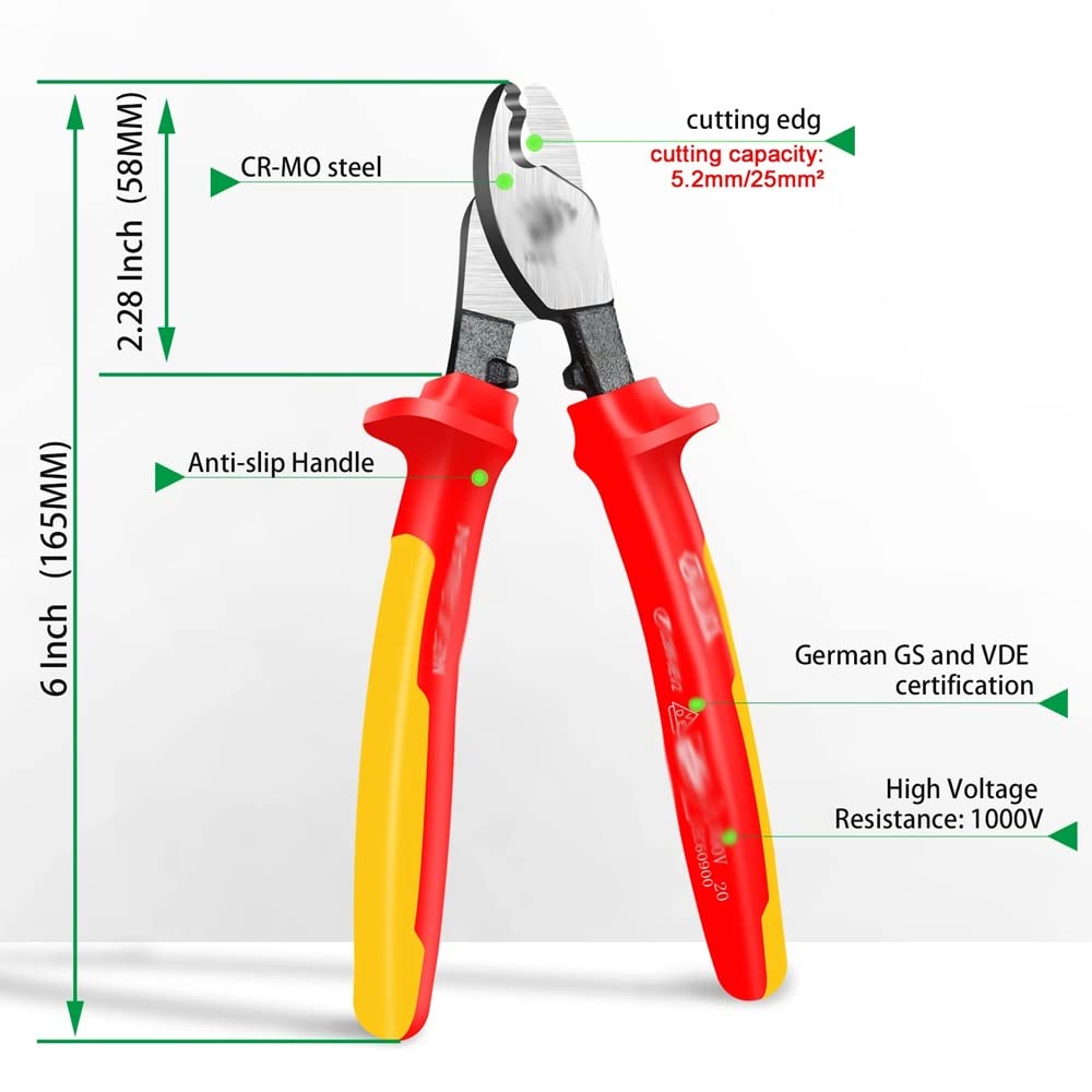Insulated Cable Cutter & Wire Stripper Scissors