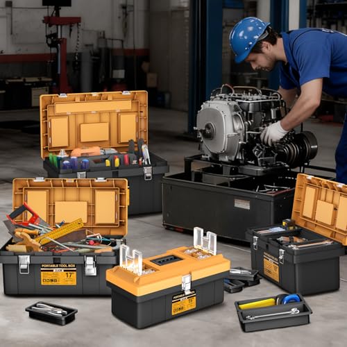 4-in-1 Lockable Tool Box Set with 8 Removable Organizers 15–21 Inch