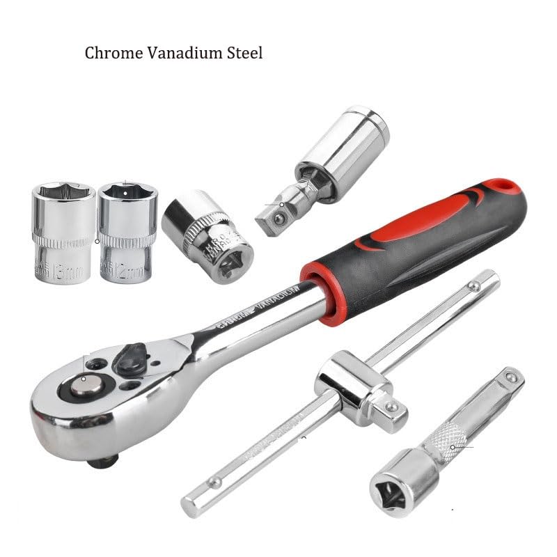 61 Pieces of Quick Socket Wrenches Screwdrivers Hex Keys Auto Repair Tools Tool Kit