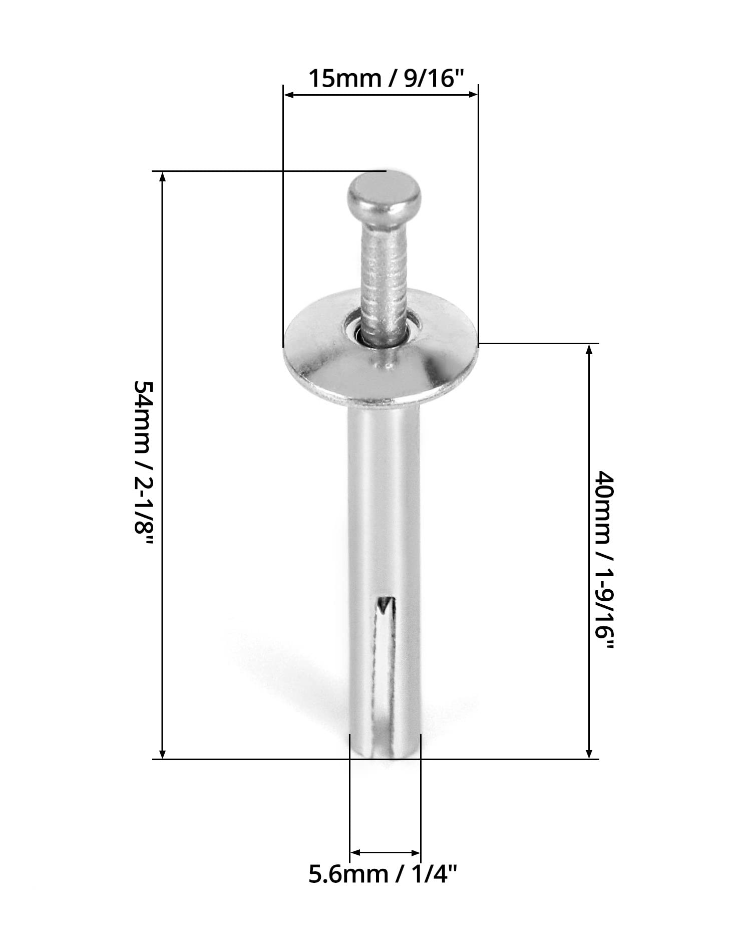QWORK Hammer Drive Nails in Anchor, 1/4" x 1-1/2", (200 per Box), WD30221
