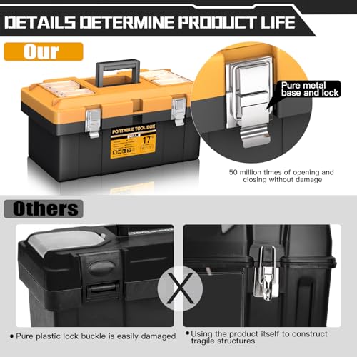 4-in-1 Lockable Tool Box Set with 8 Removable Organizers 15–21 Inch