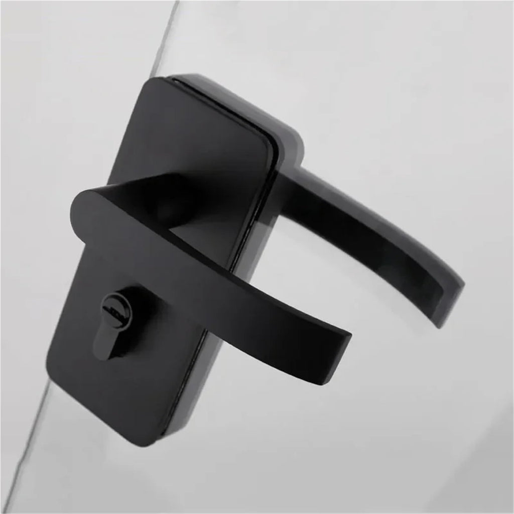 Stainless Steel Glass Door Lock with Sliding Handle for Single & Double Doors