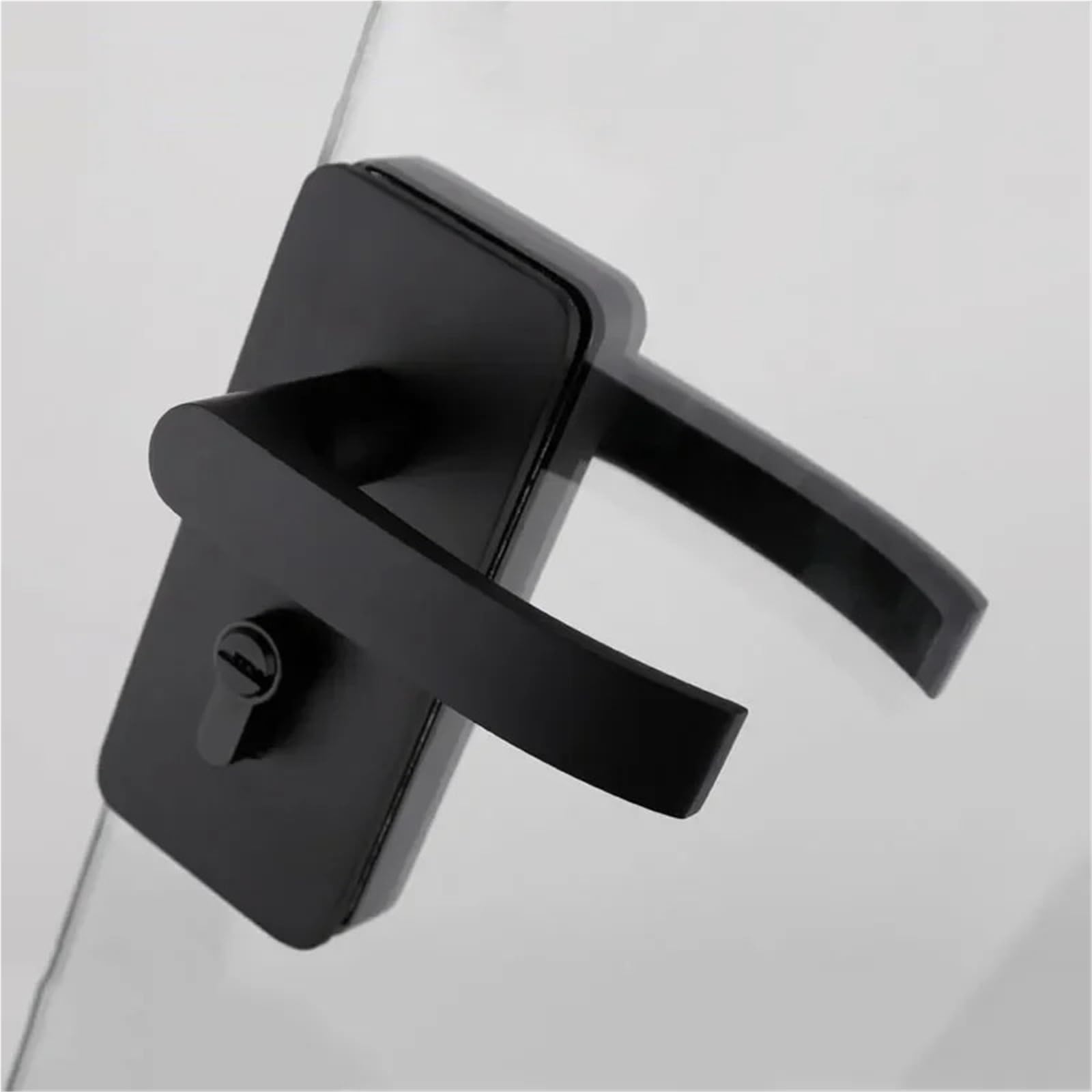 Stainless Steel Glass Door Lock with Sliding Handle for Single & Double Doors