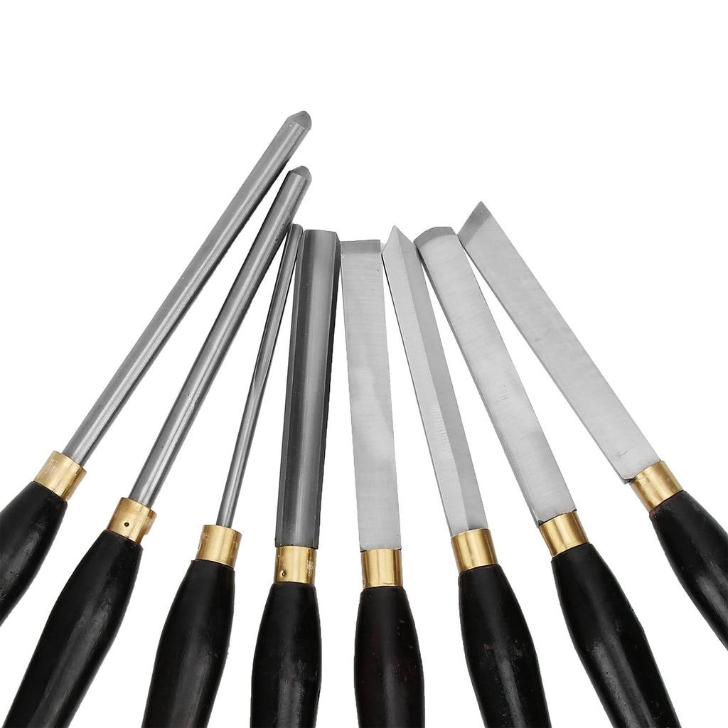 8-Piece Wood Turning Chisel Set with Wooden Storage Case
