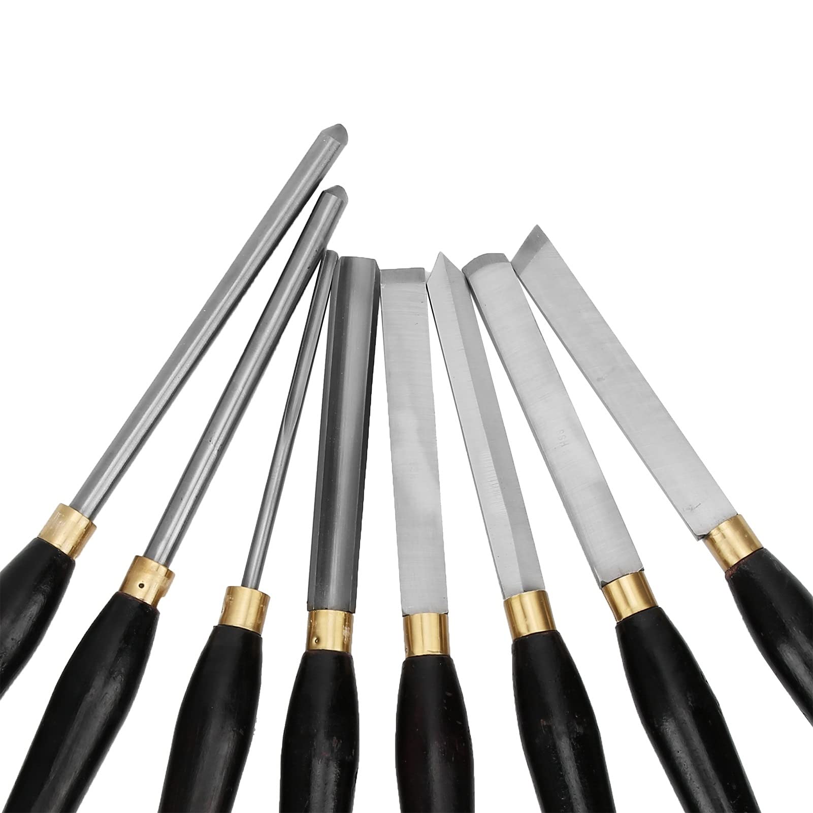 8-Piece Wood Turning Chisel Set with Wooden Storage Case