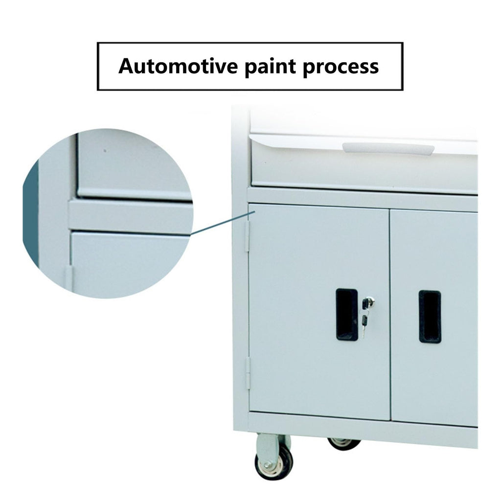 Portable Rolling Tool Chest with Drawer and High-Capacity Steel Storage Cabinet