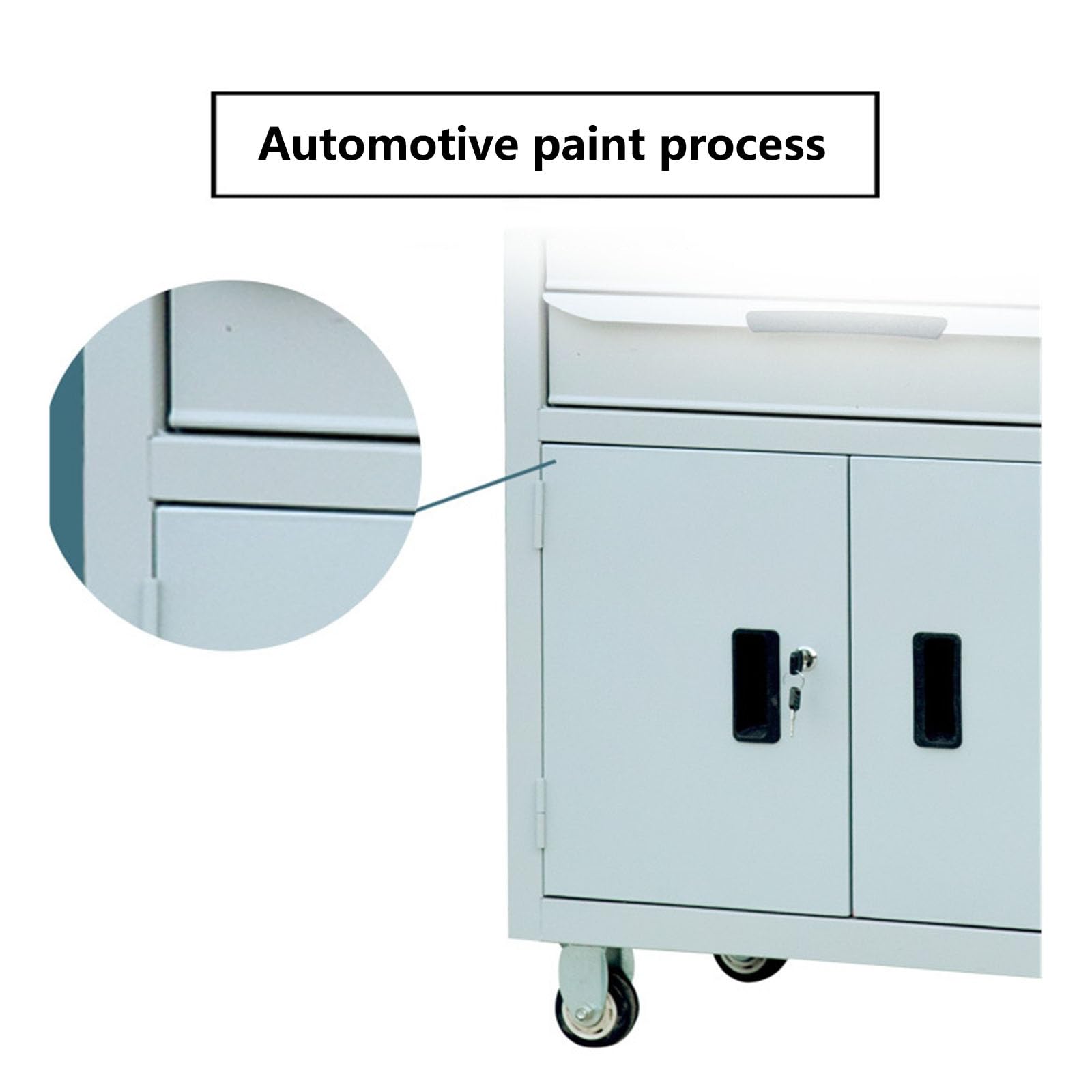 Portable Rolling Tool Chest with Drawer and High-Capacity Steel Storage Cabinet