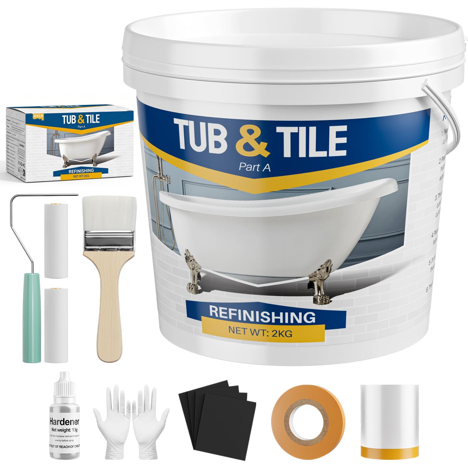 NZDWZDN Tub Paint,High-Gloss White Touch Up Paint for Tile, Bathtub