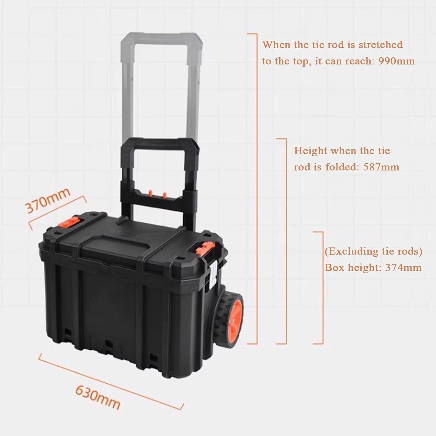 3-in-1 Rolling Tool Chest Cart with Password Lock and Stackable Storage