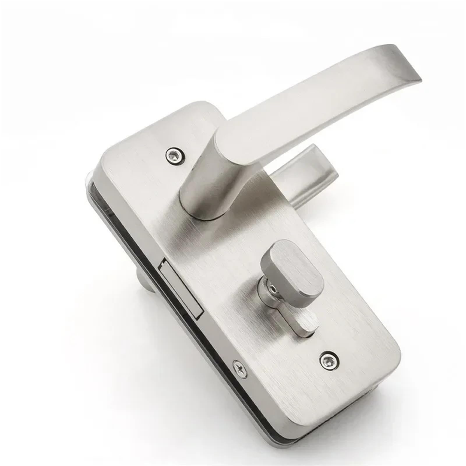 Stainless Steel Glass Door Lock with Sliding Handle for Single & Double Doors