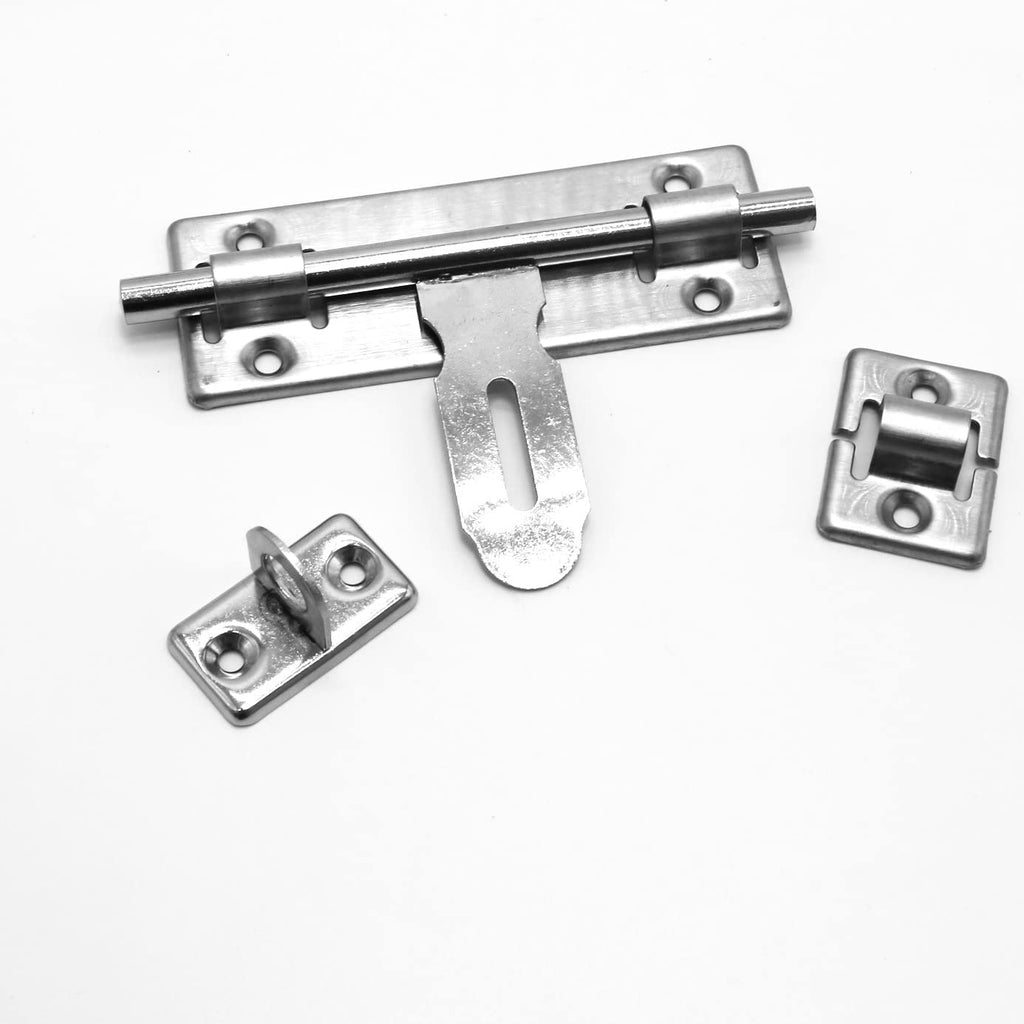 5-Inch Stainless Steel Barrel Bolt Latch with Padlock Clasp