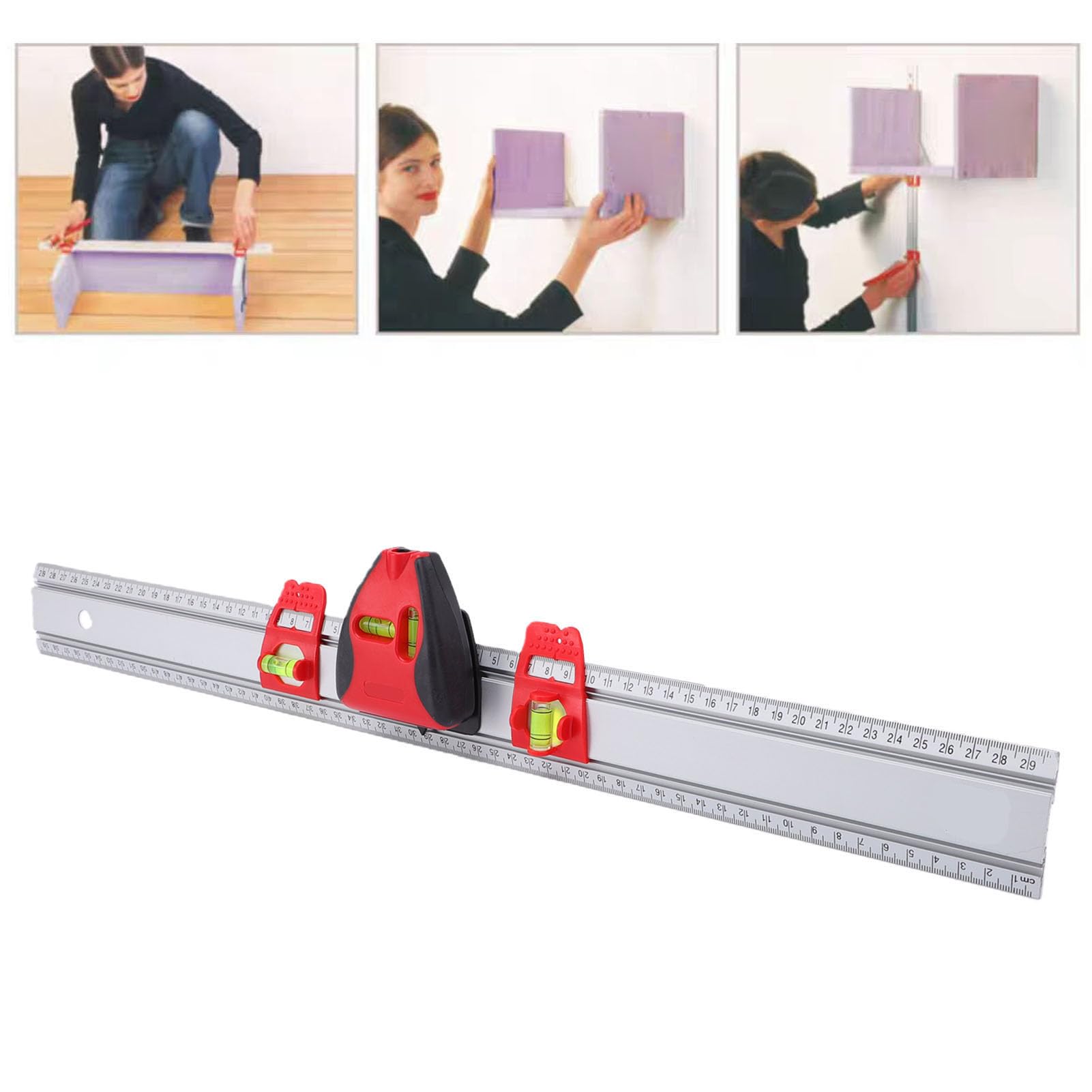 Aluminum Level Ruler with Bubble Level 60cm
