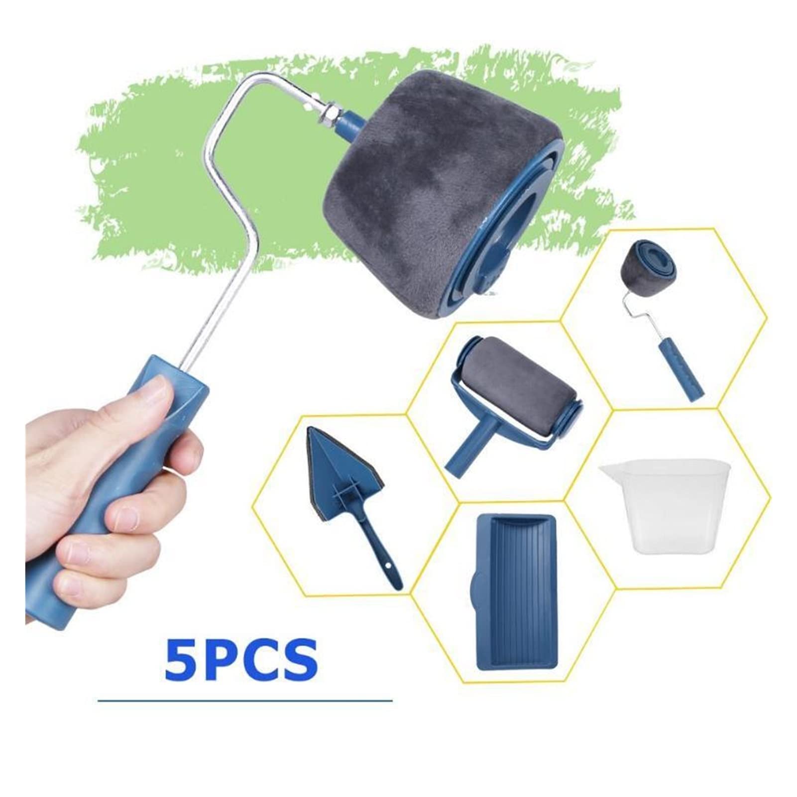5-Piece Decorative Paint Roller & Brush Tool Set