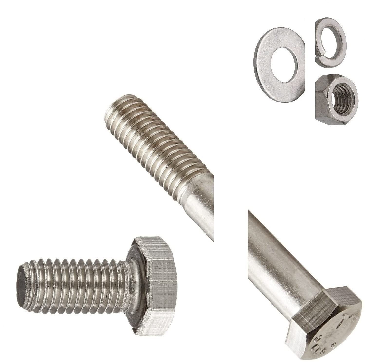 600-Piece Stainless Steel Bolt, Nut & Washer Assortment Kit SAE 1/4–1/2 Inch
