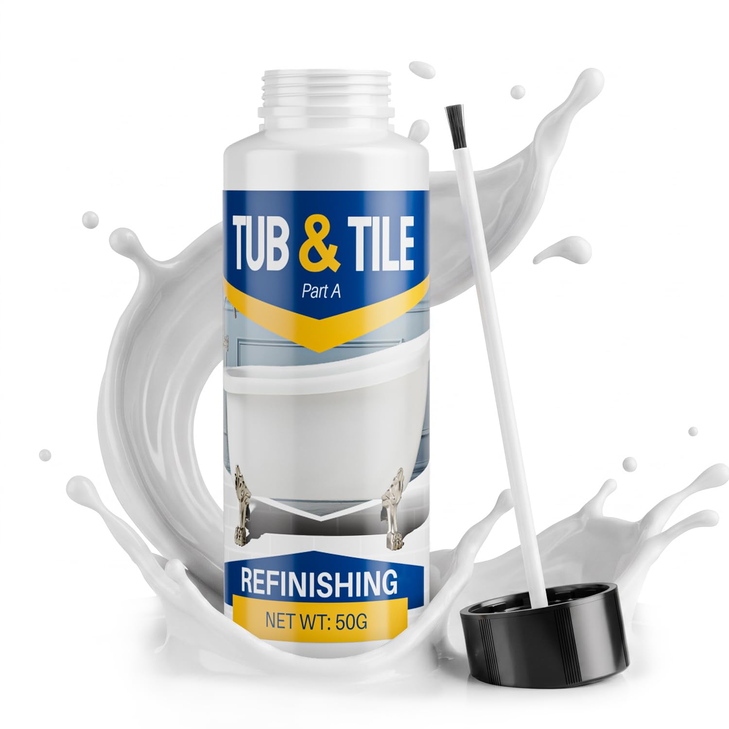 NZDWZDN Tub Paint,High-Gloss White Touch Up Paint for Tile, Bathtub