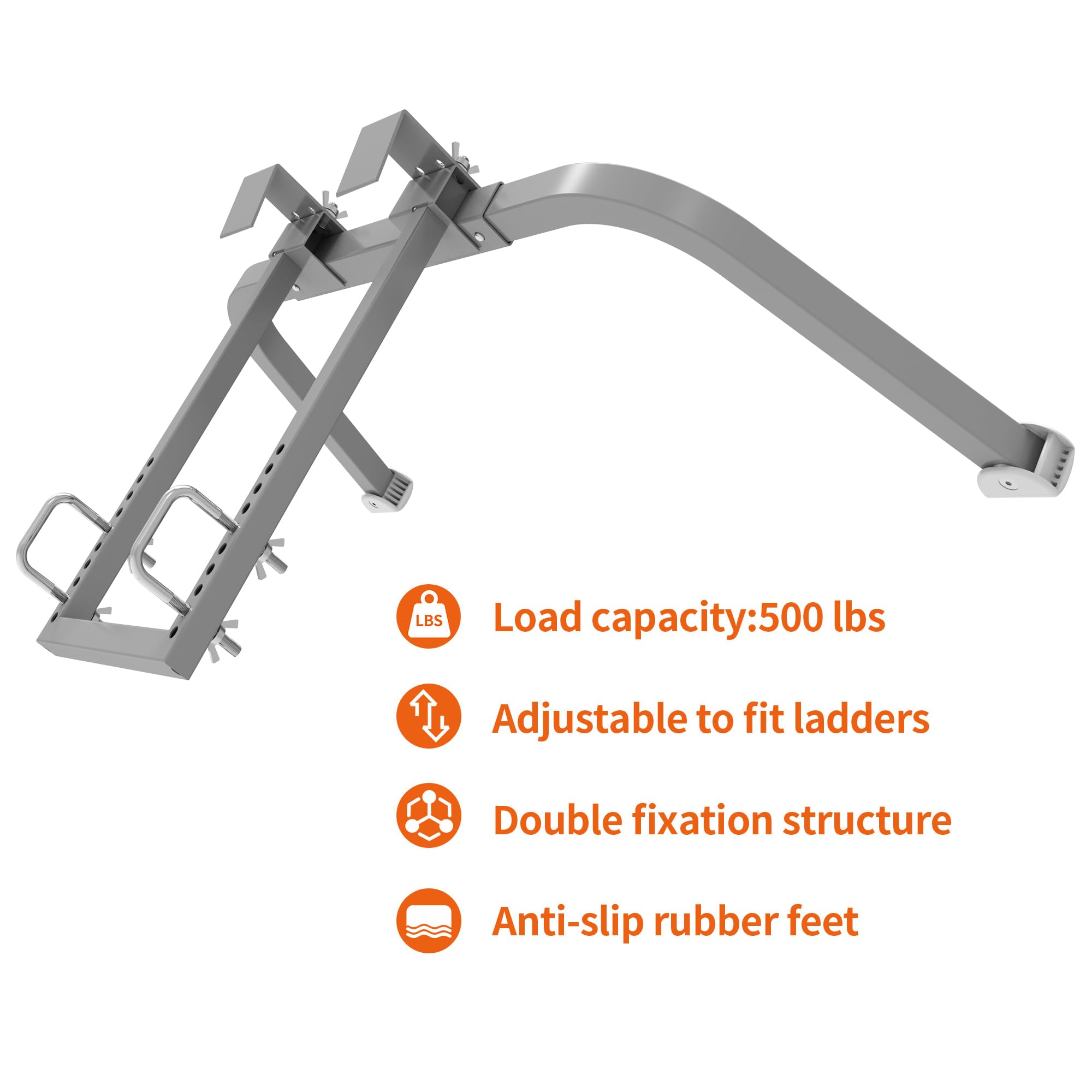 Heavy Duty Ladder Stabilizer with Anti-Slip Rubber Feet for Gutter Cleaning and Wall Protection