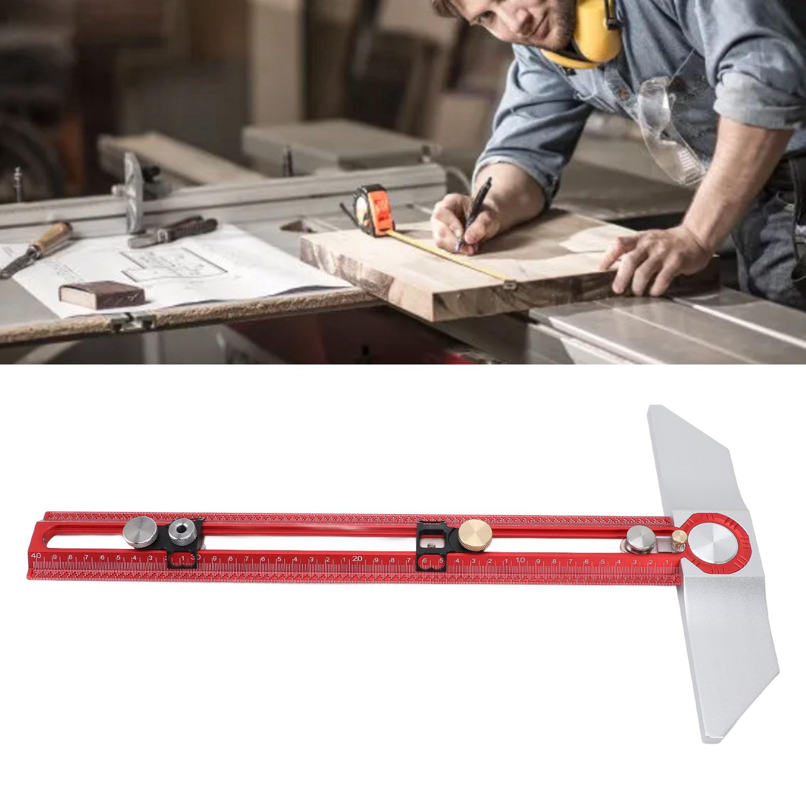 Aluminum T-Square Woodworking Ruler