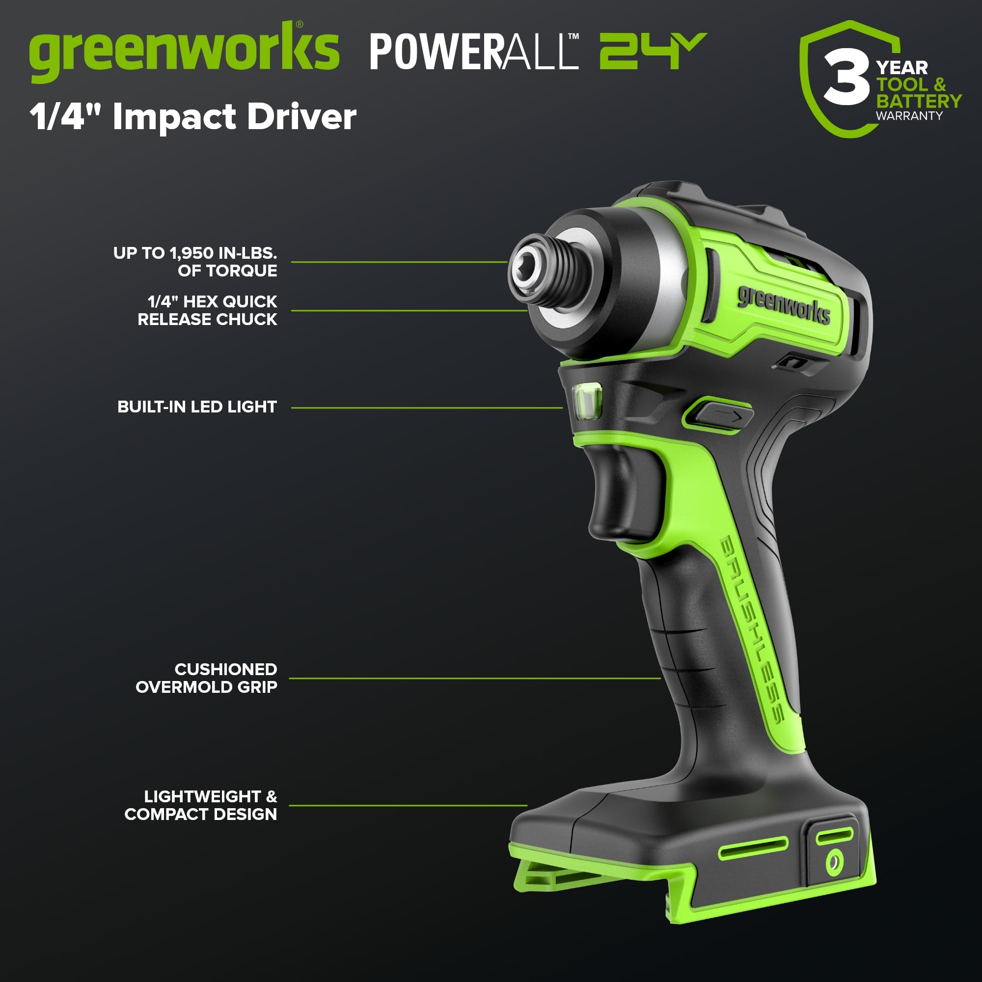 Greenworks Piece Impact Rated Driving Set