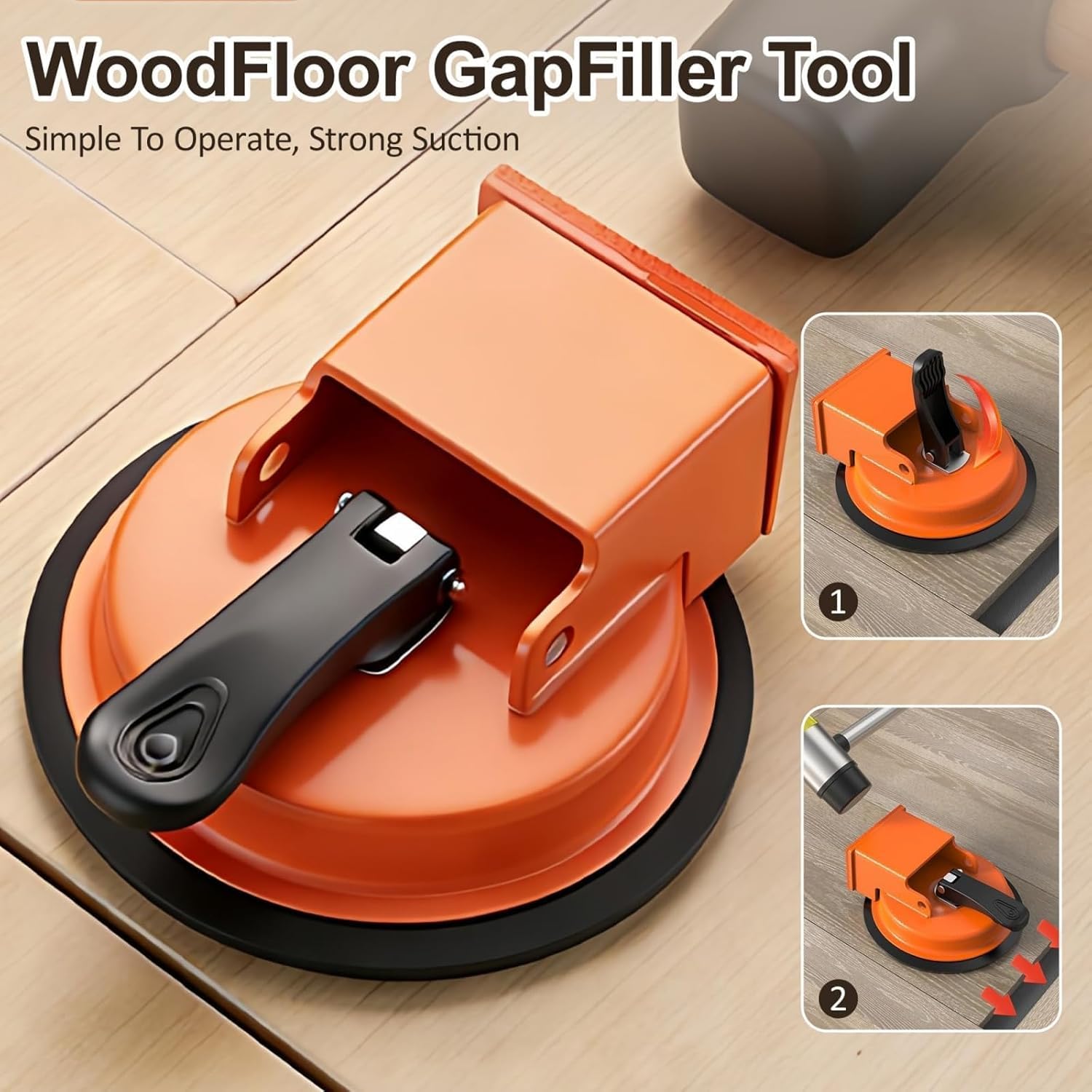 Heavy Duty Floor Gap Fixer Tool with Adjustable Height Suction Cup for Wood, Laminate, Tile & Vinyl Flooring