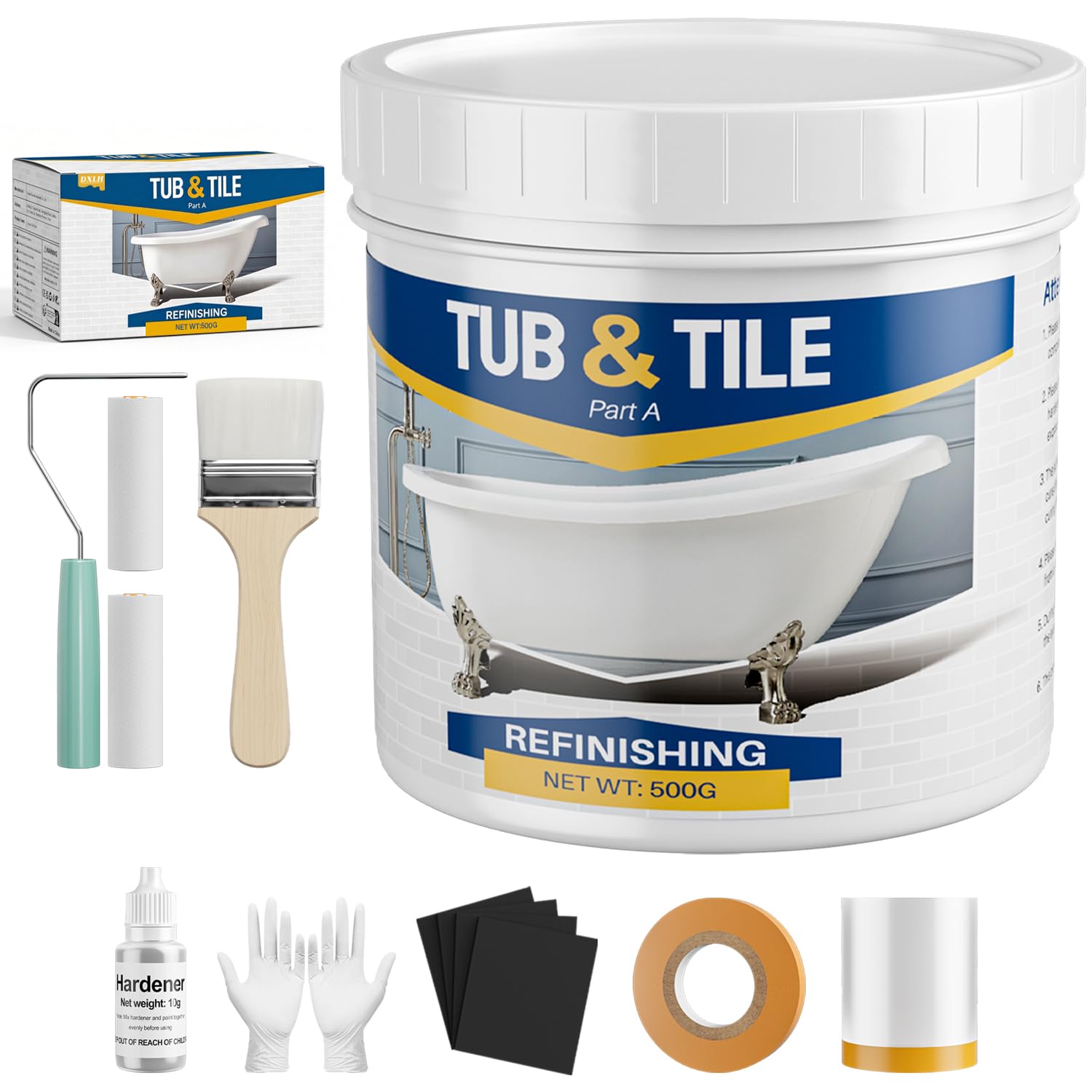 NZDWZDN Tub Paint,High-Gloss White Touch Up Paint for Tile, Bathtub