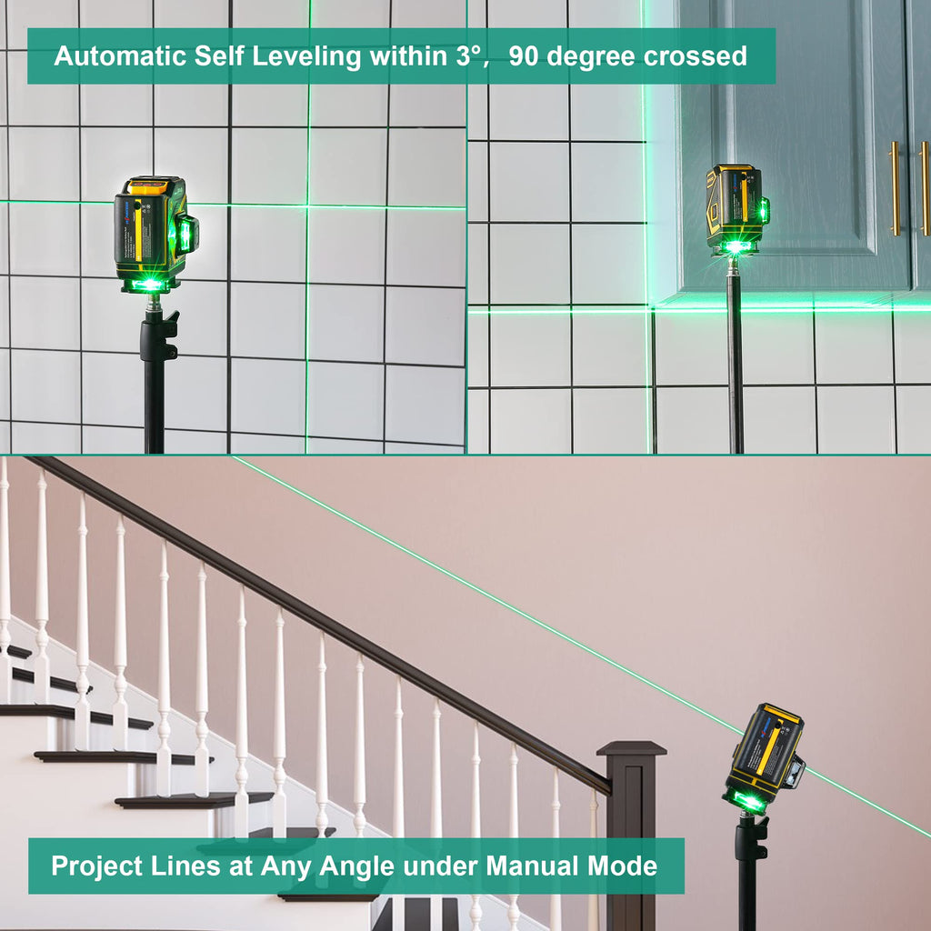 360° Self-Leveling Tile Laser Level for Floor, Wall & Ceiling Installation