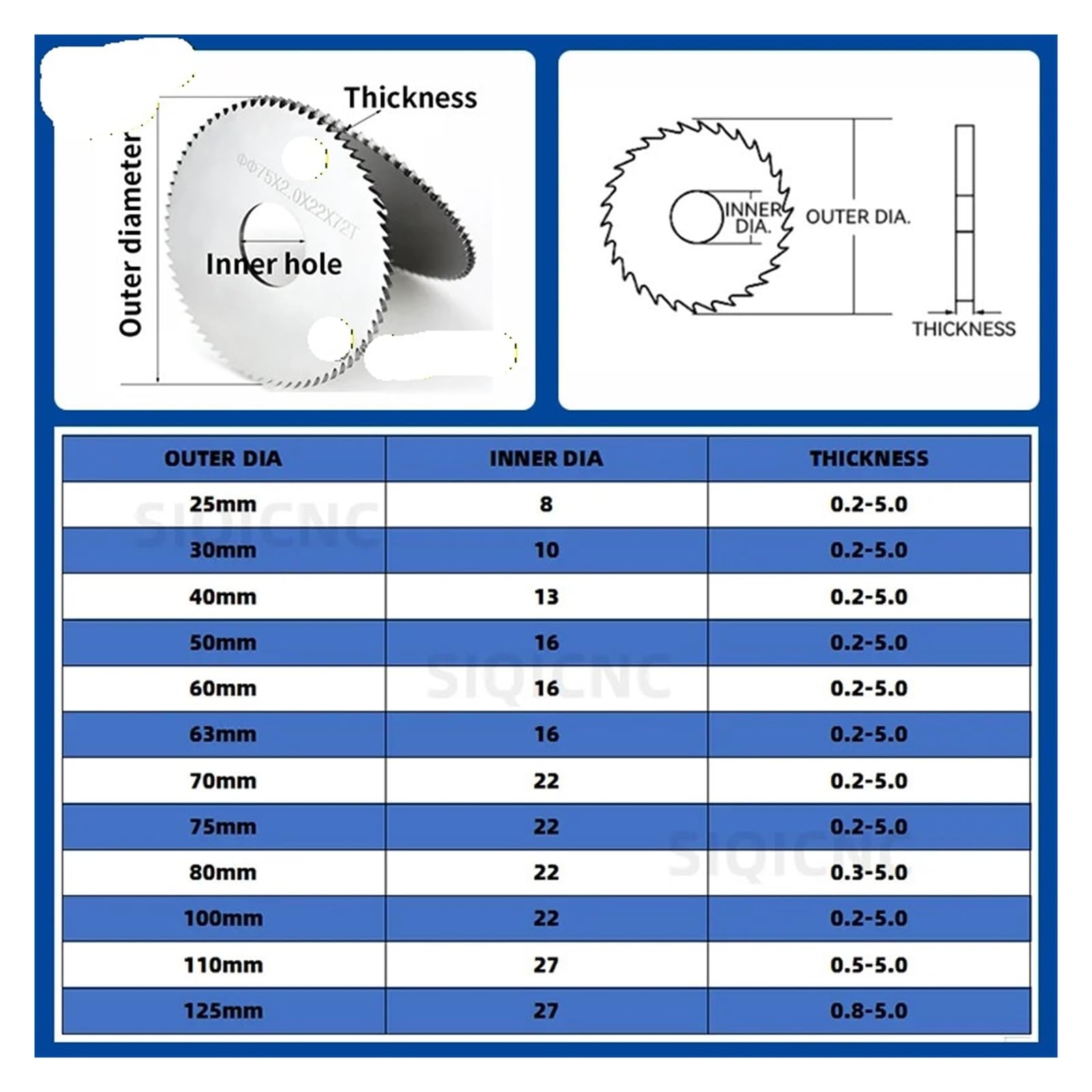 Tungsten Carbide Circular Saw Blade 72T for Metal Cutting