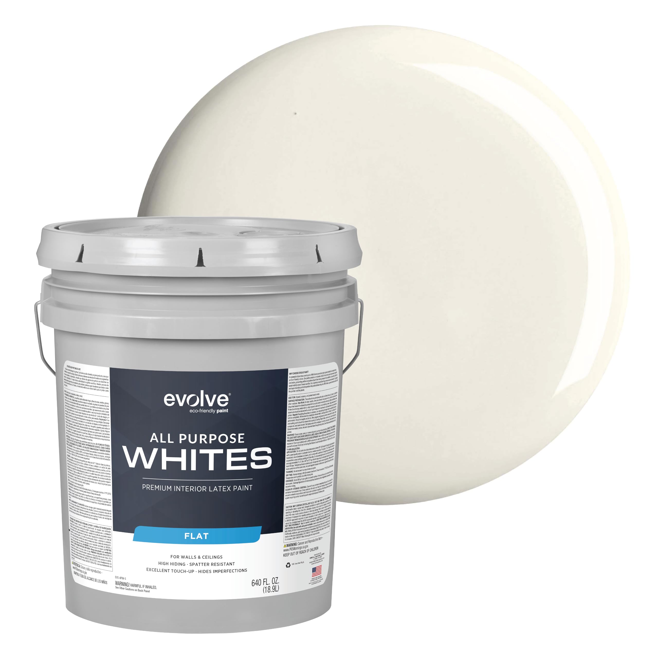 Interior White Paint & Primer for Walls & Ceilings Available in 1 & 5 Gallons
