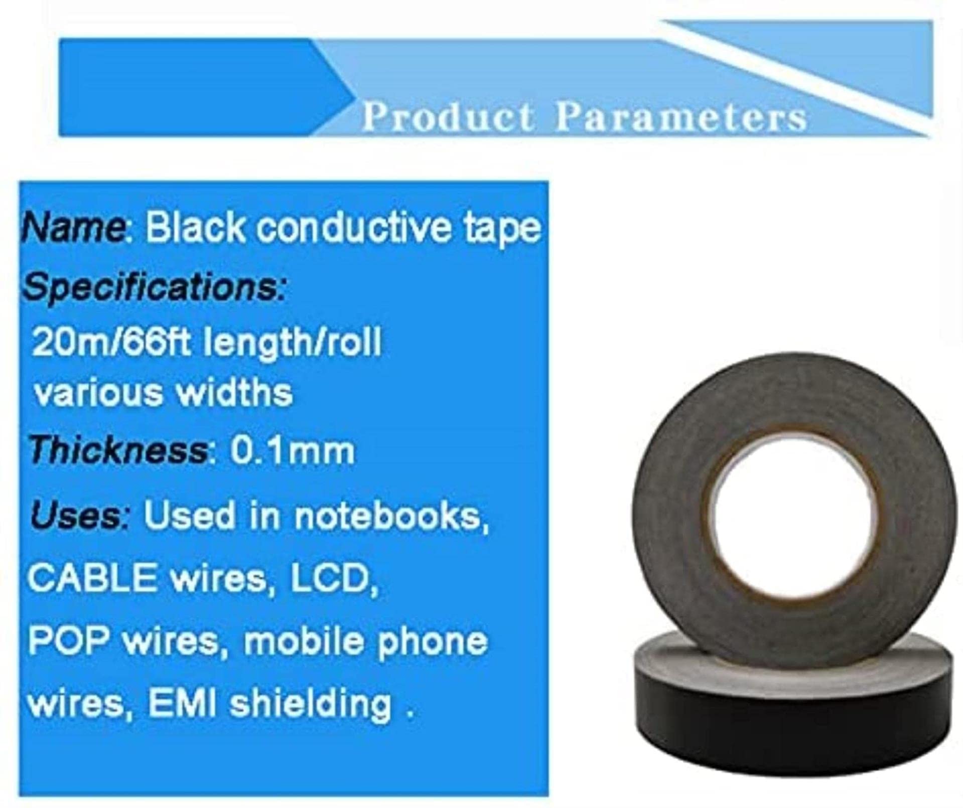 2-Pack Copper Foil Conductive Adhesive Tape 60mm x 20m for EMI, EMF & RF Shielding