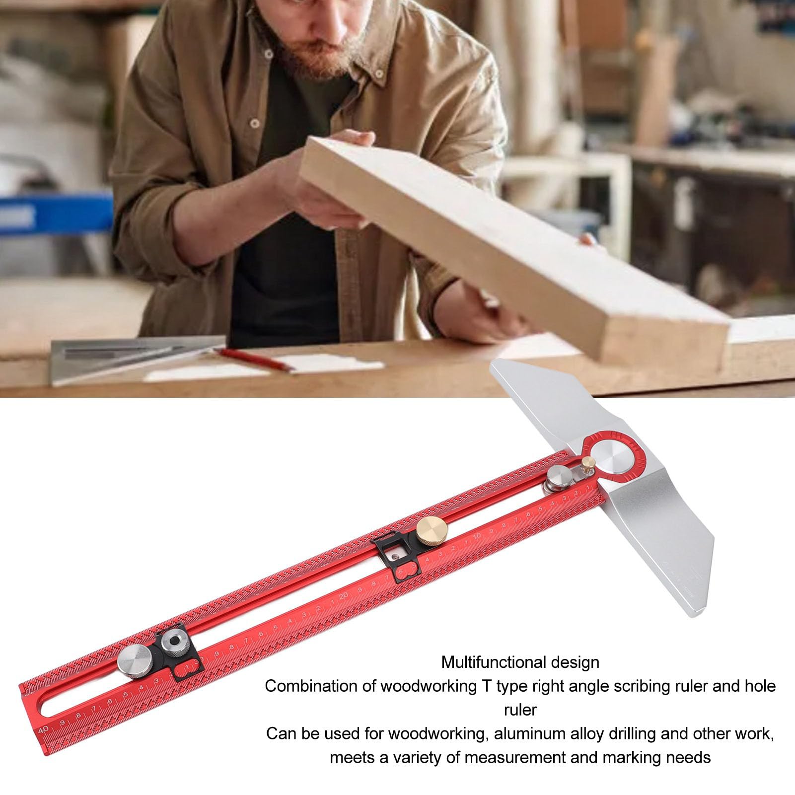 Aluminum T-Square Woodworking Ruler