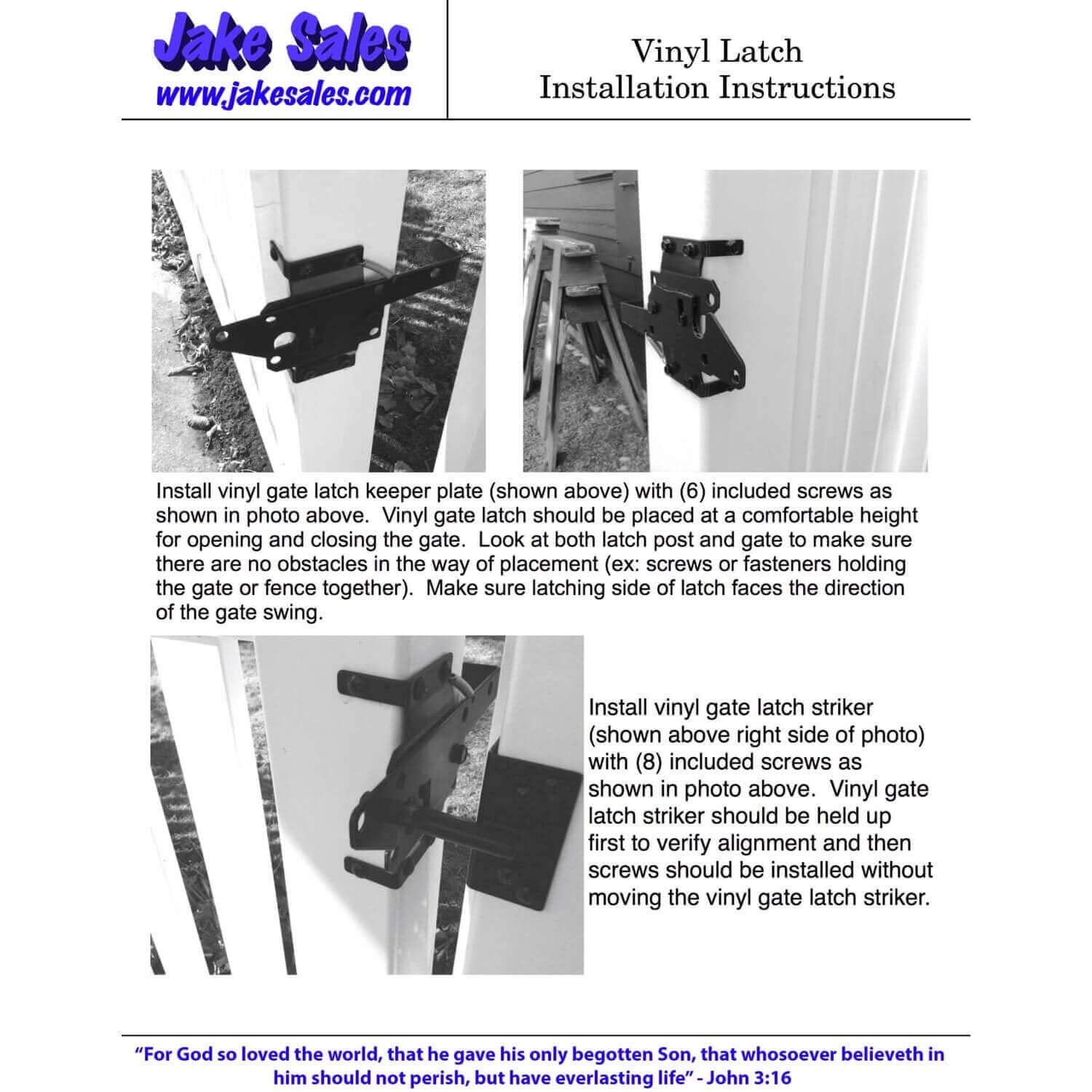 Vinyl Gate Latch