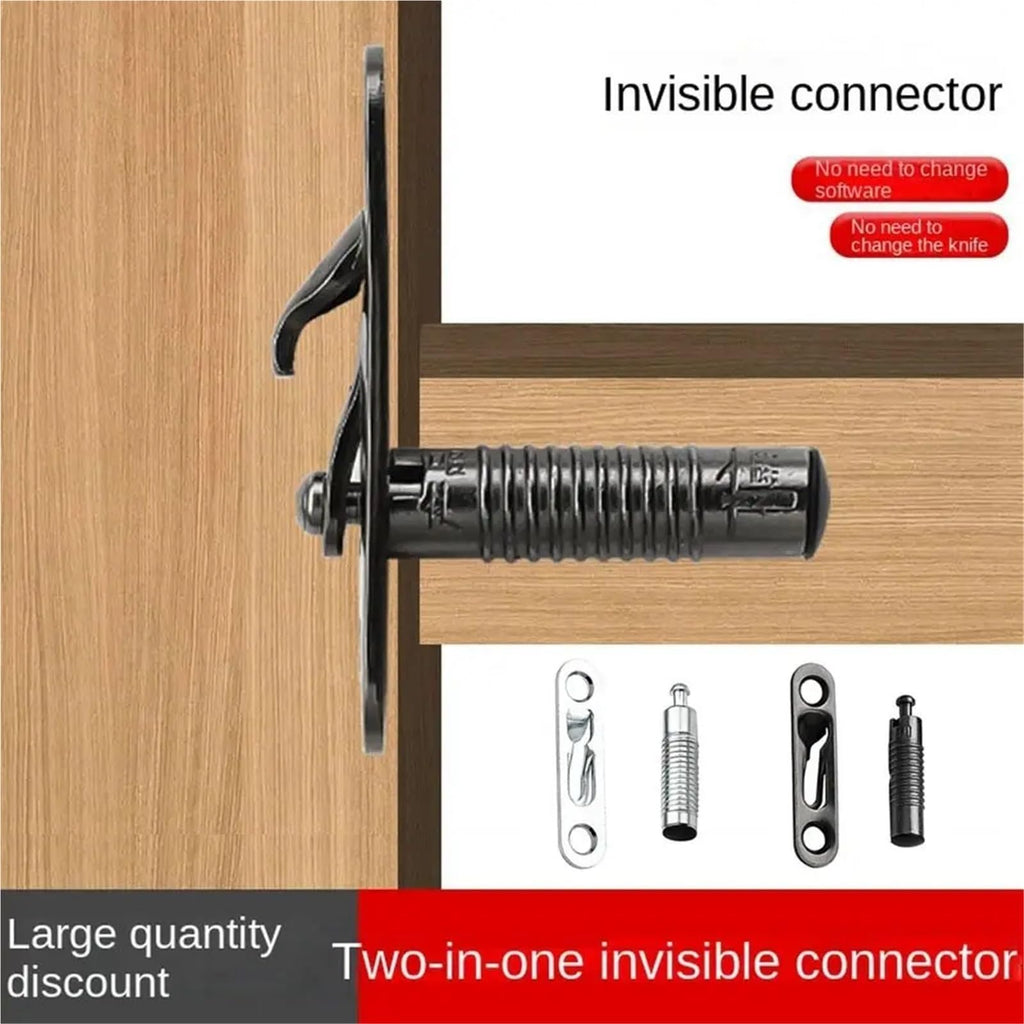 100-Set Invisible Connector Screw Fasteners with Telescopic Lock Buckles for Furniture Panels