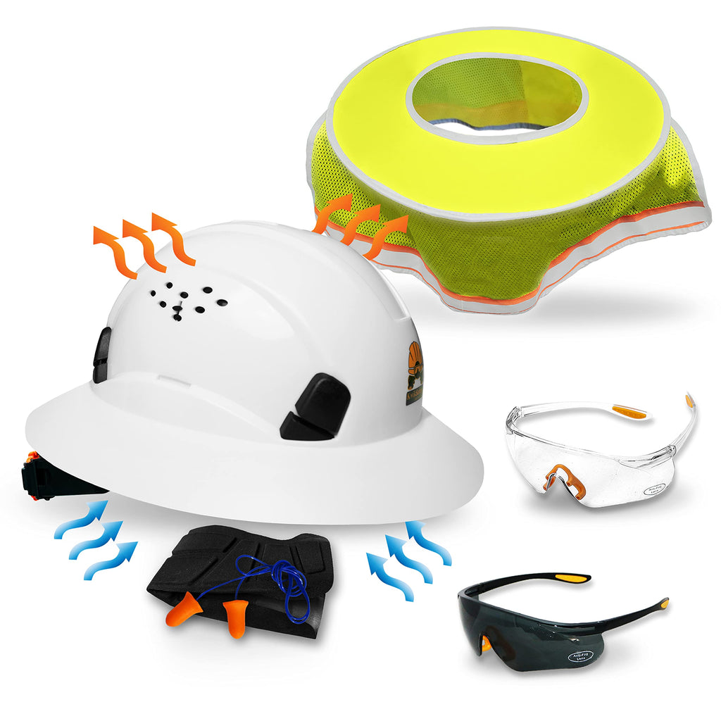 ANSI OSHA Type 1 Class C Hard Hat Available in Full Brim, Cap Style or Climbing Style