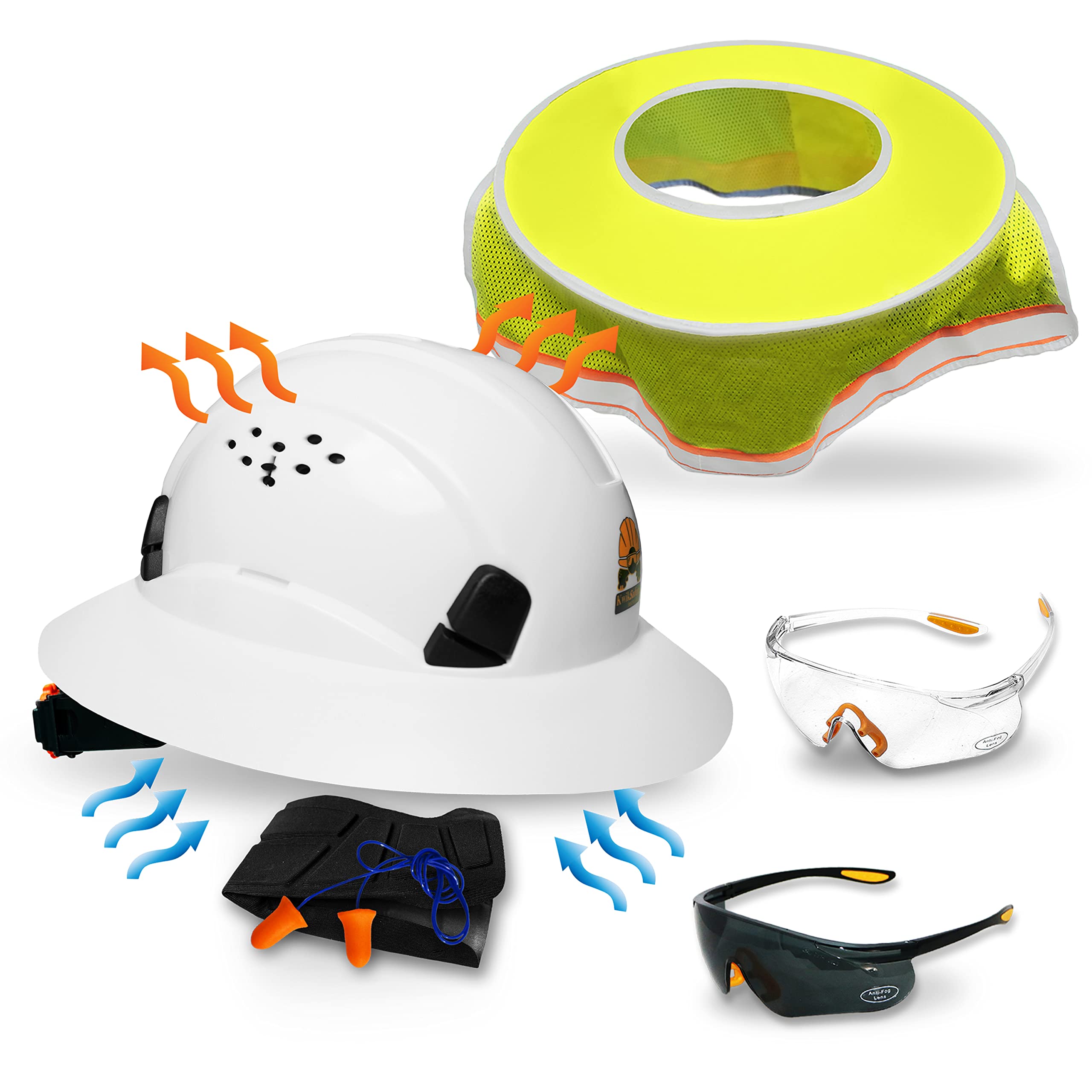 ANSI OSHA Type 1 Class C Hard Hat Available in Full Brim, Cap Style or Climbing Style