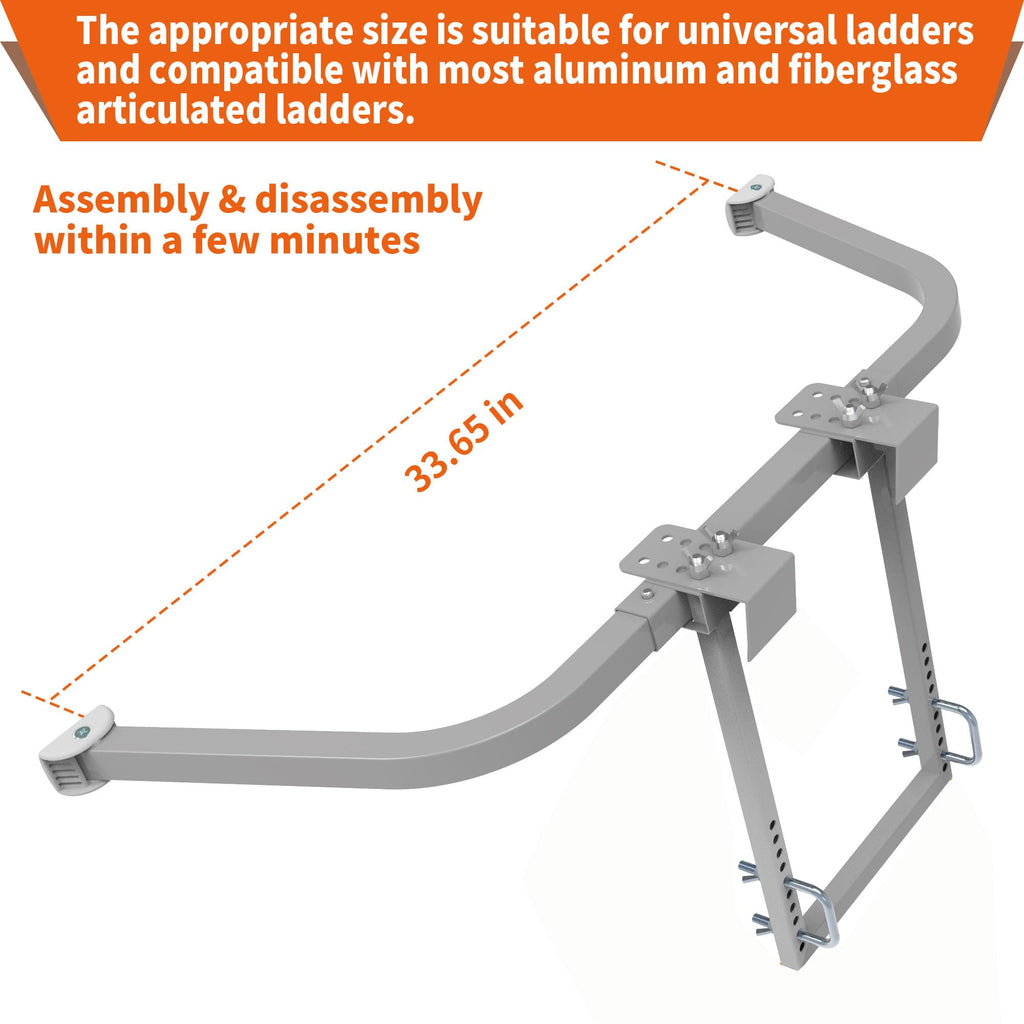 Heavy Duty Ladder Stabilizer with Anti-Slip Rubber Feet for Gutter Cleaning and Wall Protection
