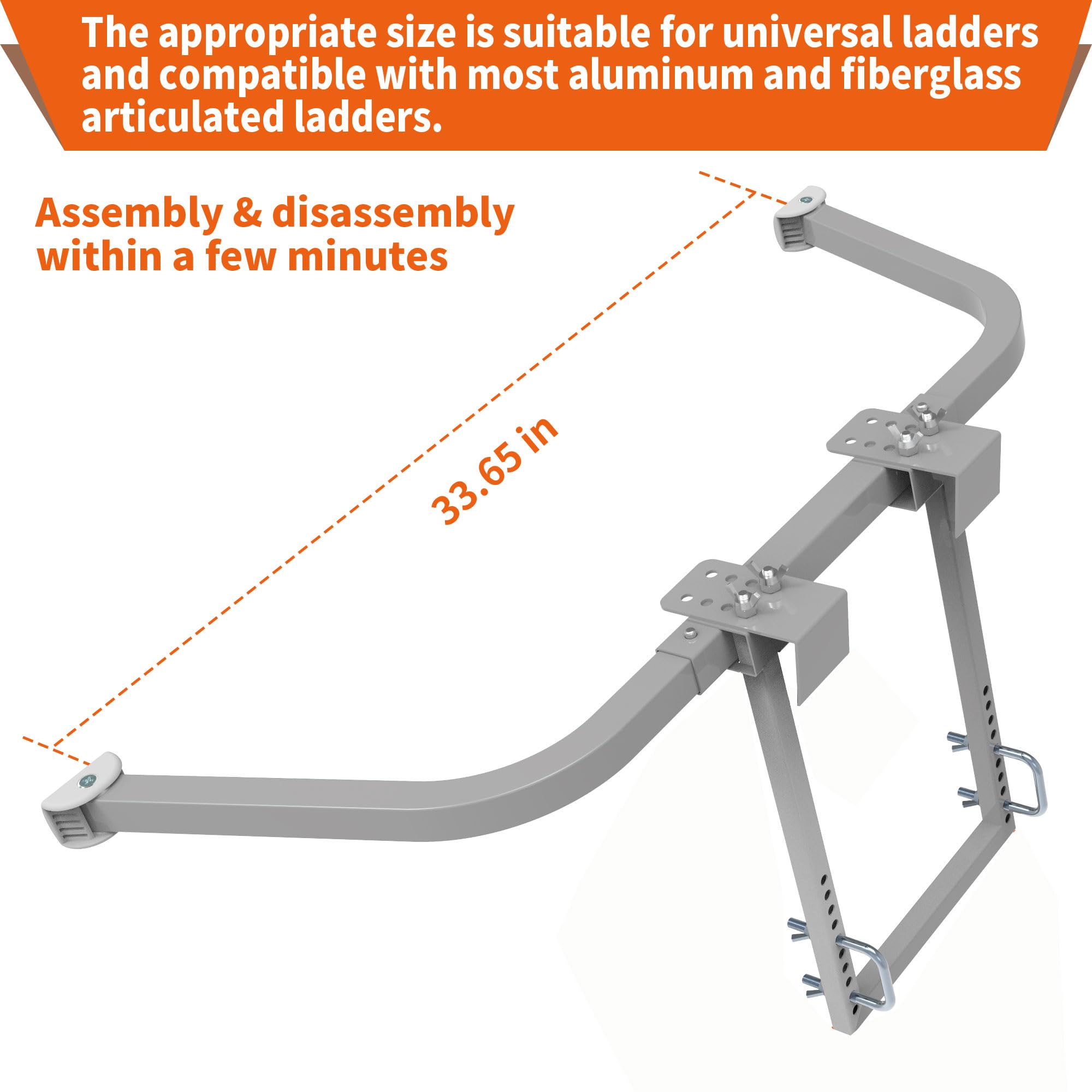 Heavy Duty Ladder Stabilizer with Anti-Slip Rubber Feet for Gutter Cleaning and Wall Protection