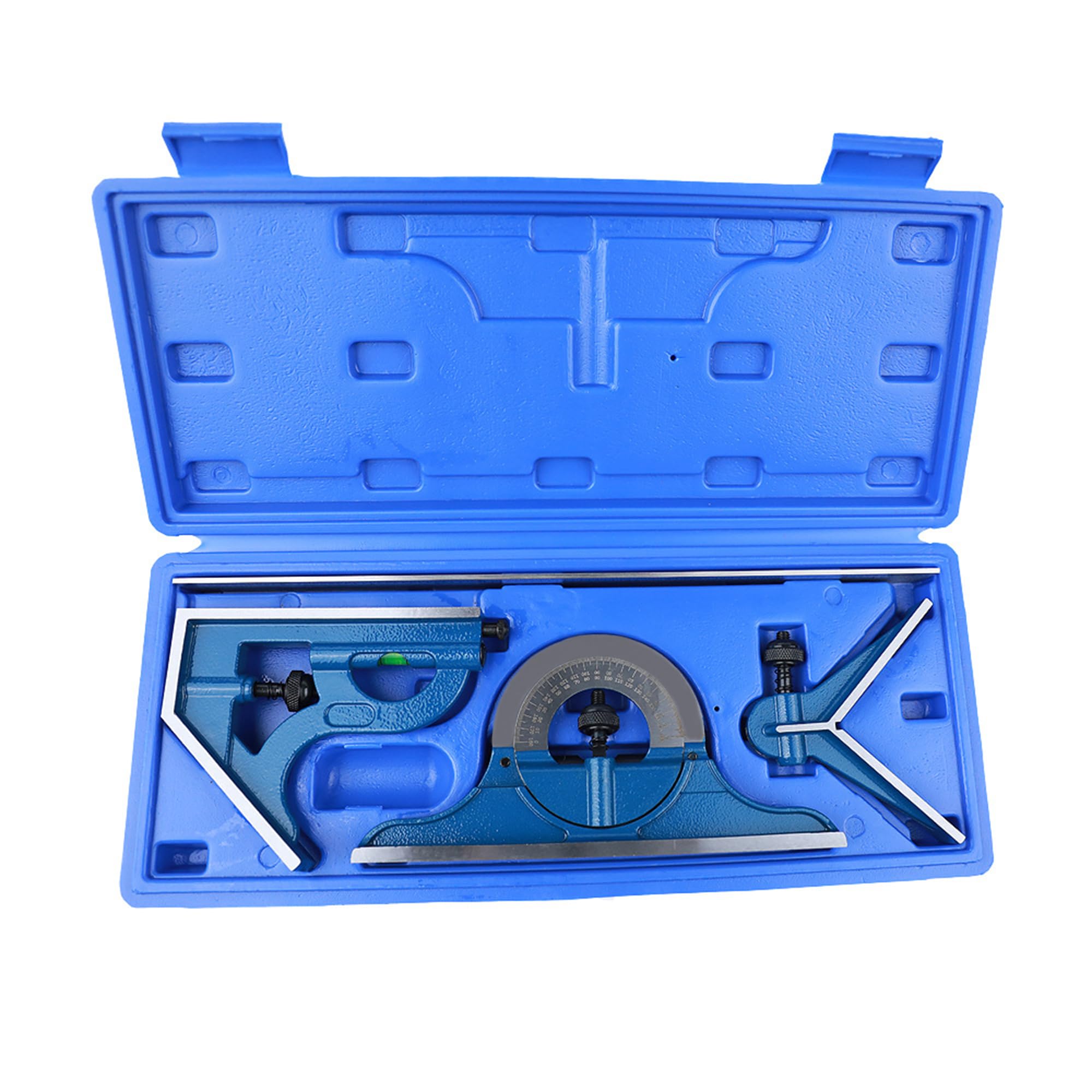 Wkopet 12 Inch Combination Square Set 4PC Machinist Layout Tool