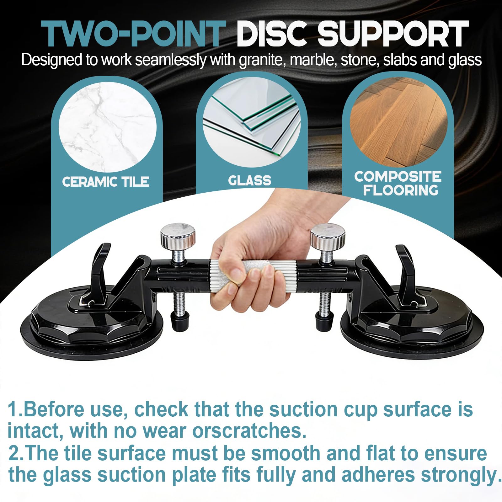 Adjustable Granite Seam Setter with Vacuum Suction Cups