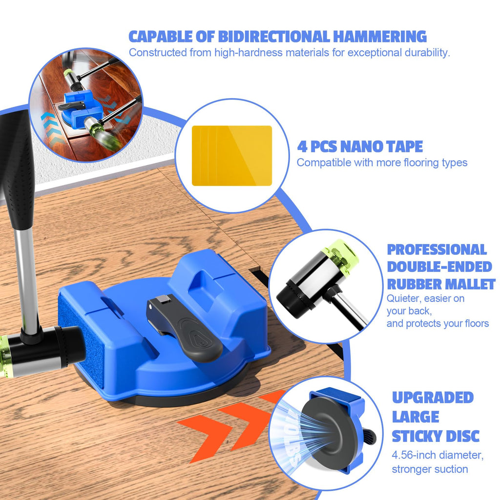2-Pack Floor Gap Fixer Tool with Heavy Duty Suction Cups for Hardwood, Laminate & LVP Flooring