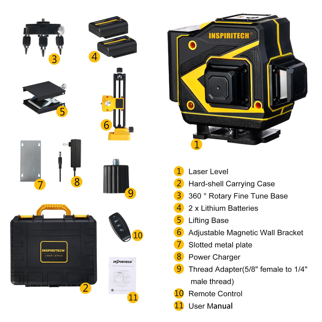 360° Self-Leveling Tile Laser Level for Floor, Wall & Ceiling Installation