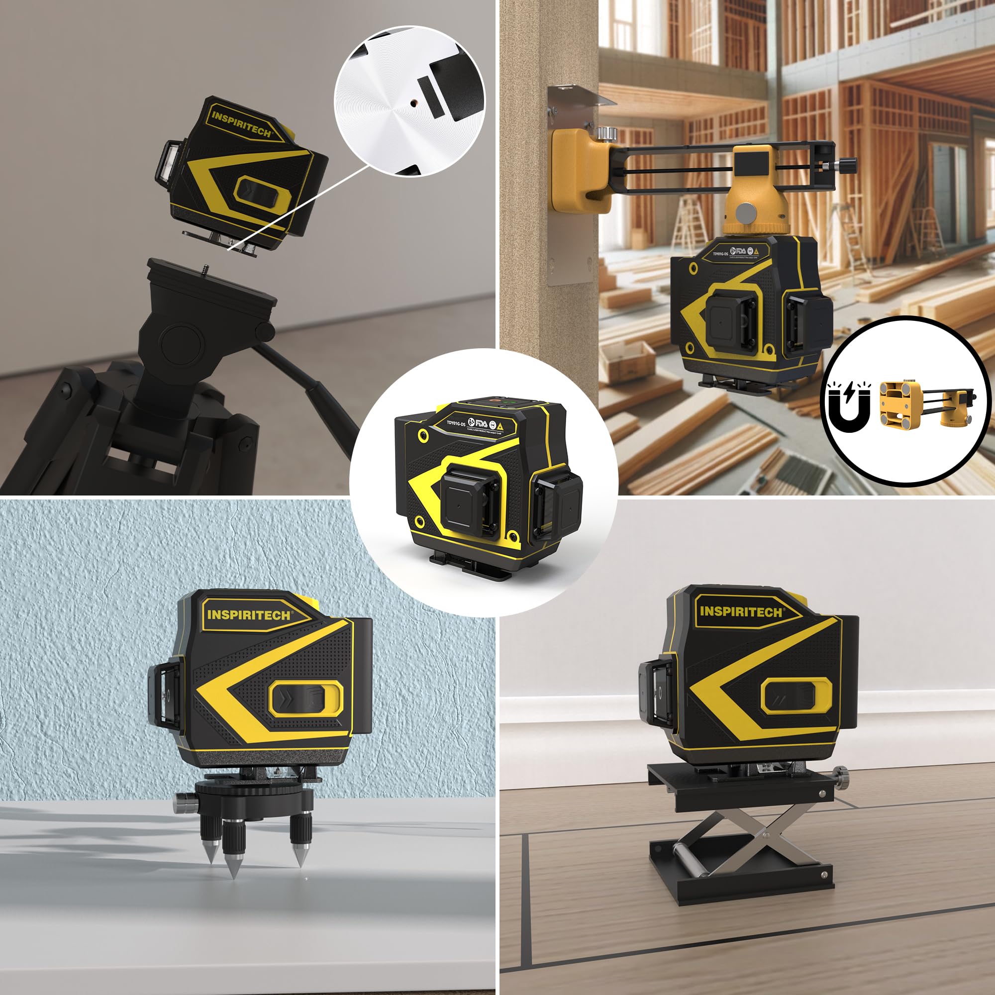 360° Self-Leveling Tile Laser Level for Floor, Wall & Ceiling Installation