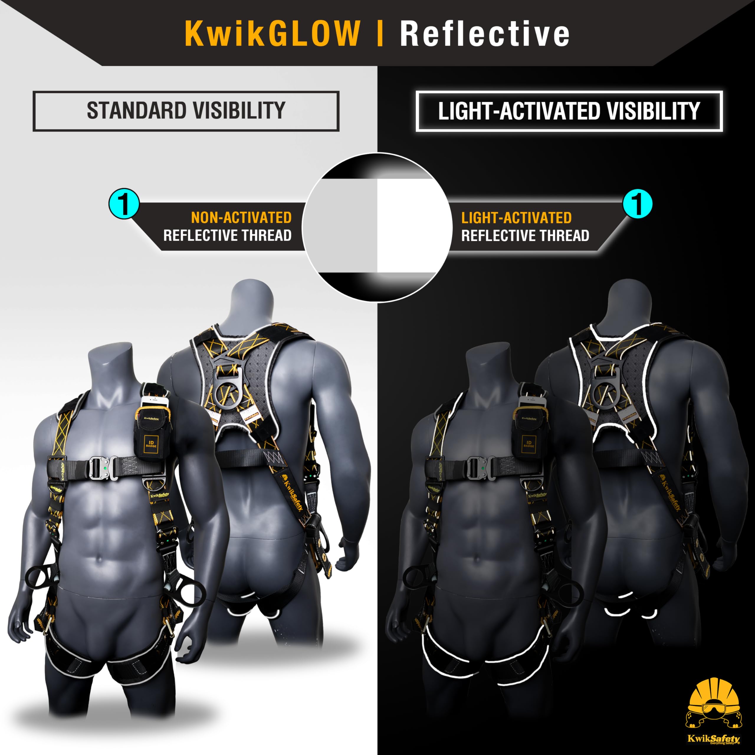 Full Body Safety Harness with 3 D-Rings ANSI OSHA Fall Protection Kit