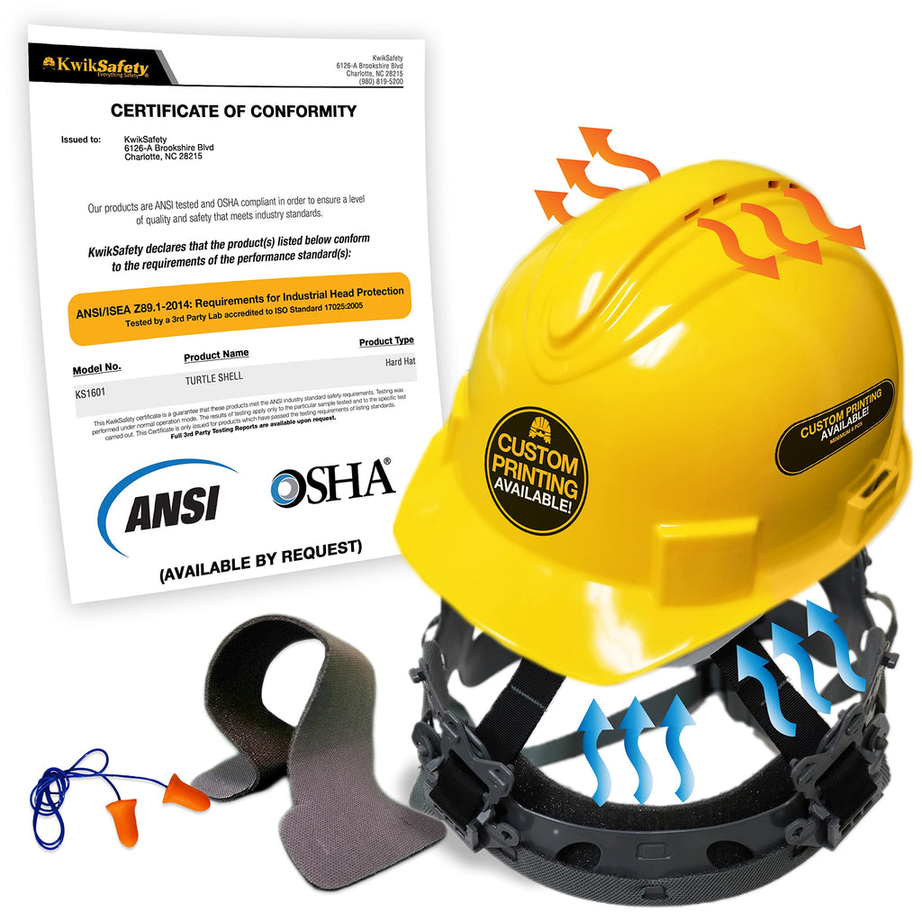 ANSI OSHA Type 1 Class C Hard Hat Available in Full Brim, Cap Style or Climbing Style