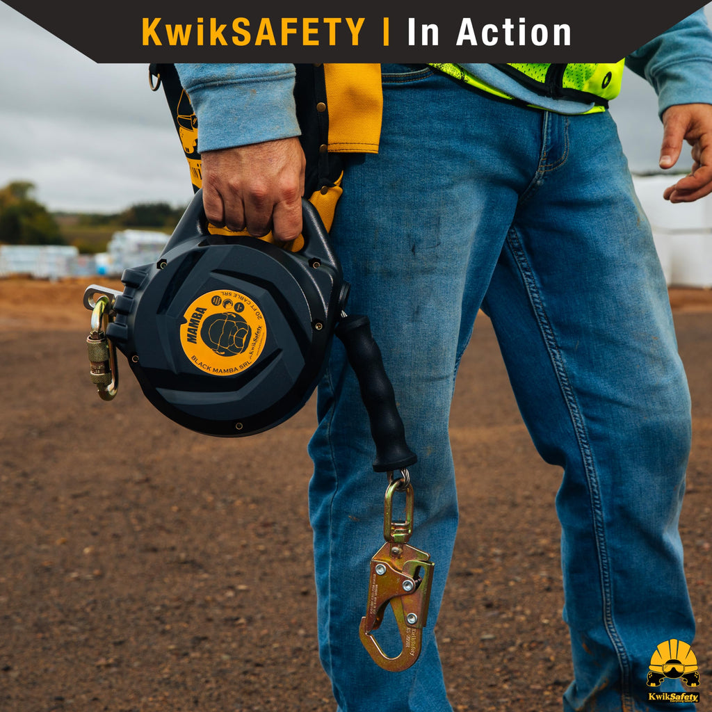 Self-Retracting Lifeline with Textured Grip and Integrated Handle ANSI OSHA Compliant